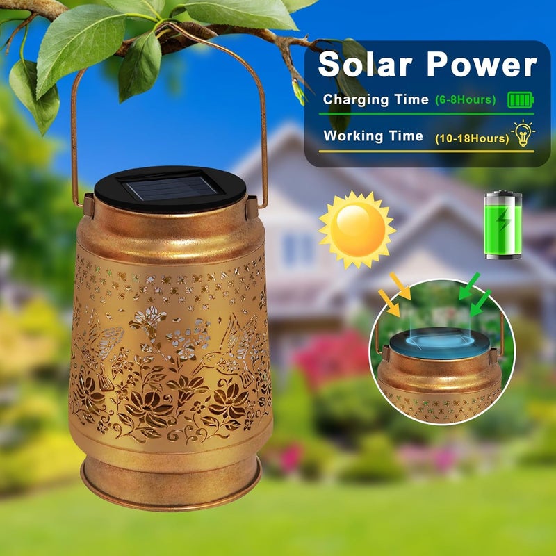ostritec Christmas Gifts Hummingbird Solar Lanterns Outdoor Waterproof, Hanging Solar Lights Garden Decor, Metal Garden Lights for Yard, Patio, Lawn, Landscape, Christmas Gifts for Women Mom Grandma - Image 5